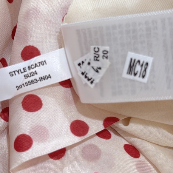 J Crew vintage red dot Pintuck midi dress in drapey organza CA701 NWOT - Picture 12 of 12